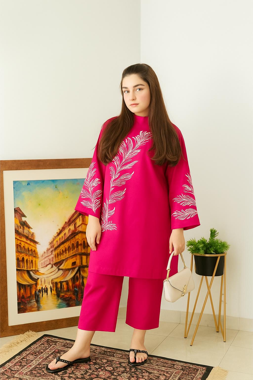 Women's Stitched Embroidered Shirt And Trouser