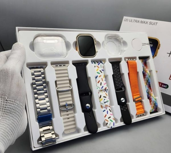 I20 Ultra Max Suit Smart Watch 10 In 1 Box with Airpods2