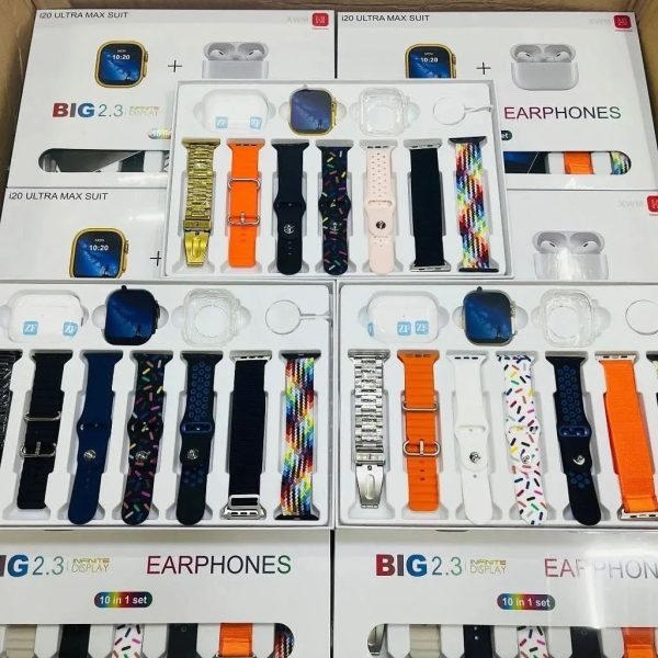 I20 Ultra Max Suit Smart Watch 10 In 1 Box with Airpods2