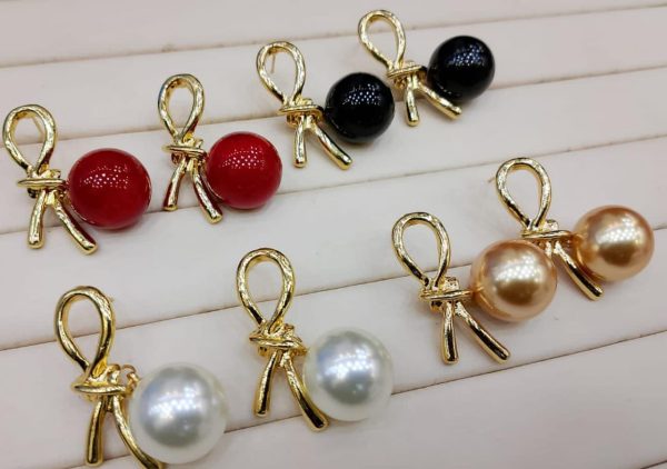 Knot Pearl Earrings Clip