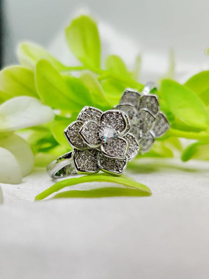 Imported Moveable Luxurious Petal Bloom Adjustable Ring