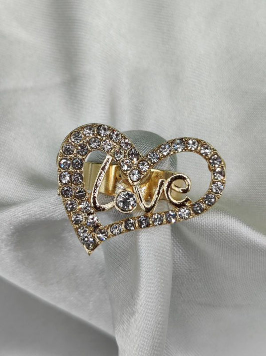 Imported Radiant Love Heart Crystal Ring
