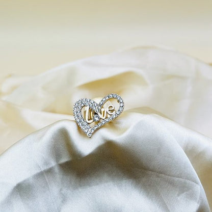 Imported Radiant Love Heart Crystal Ring