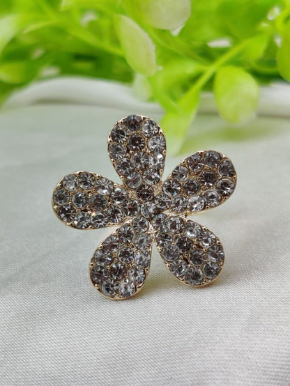 Imported Sparkling Floral Crystal Ring