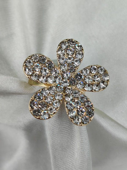 Imported Sparkling Floral Crystal Ring