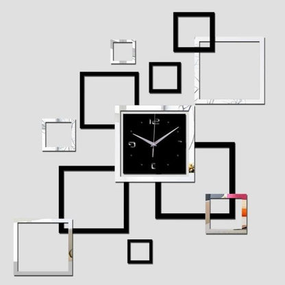 Mirror Effect Ring Wall Clock Modern Design