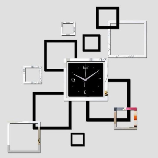 Mirror Effect Ring Wall Clock Modern Design