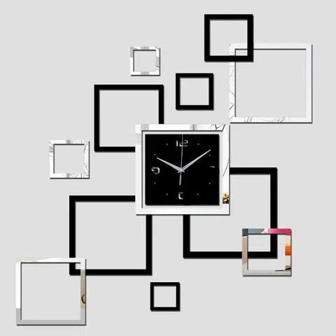 Mirror Effect Ring Wall Clock Modern Design
