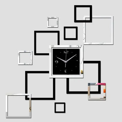Mirror Effect Ring Wall Clock Modern Design