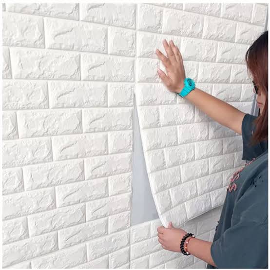 3d Wall Sticker White Brick Sheet (Pack of 3)