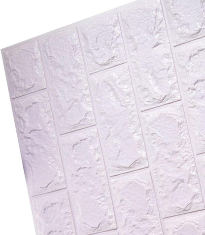 3d Wall Sticker White Brick Sheet (Pack of 3)