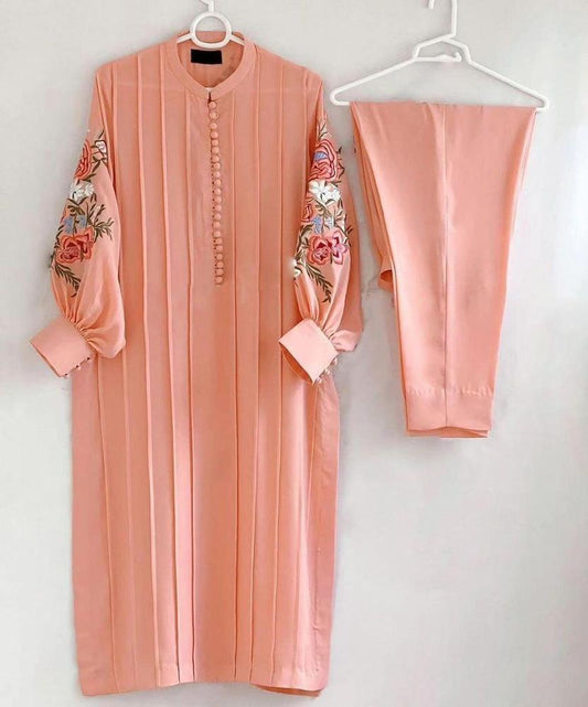 Linen Embroidered Shirt And Trouser