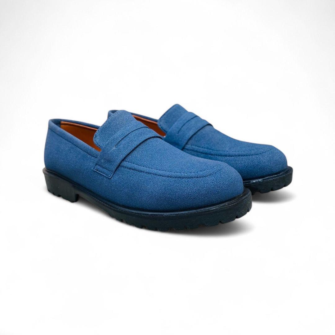 Casual Blue Synthetic Leather Dress Shoes