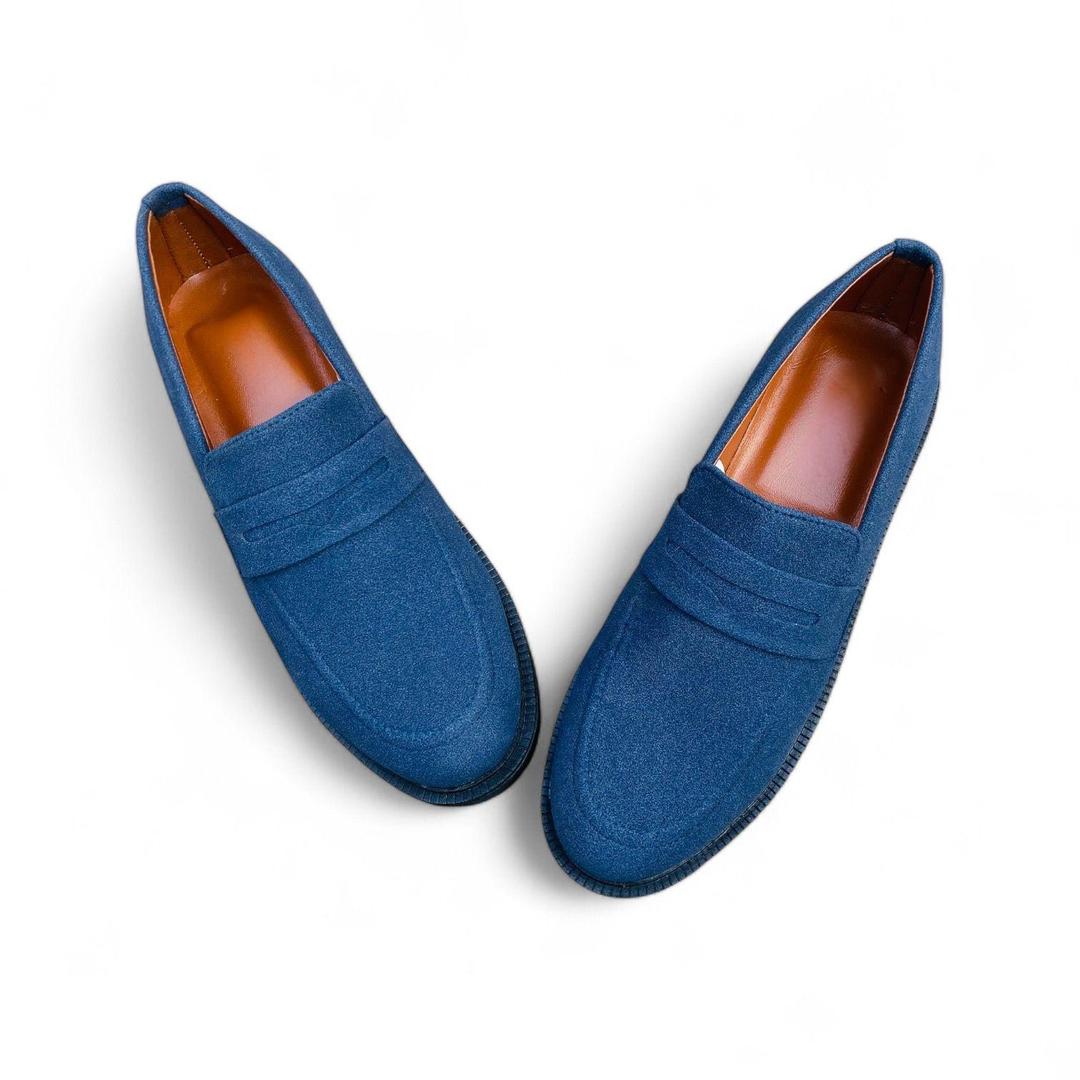 Casual Blue Synthetic Leather Dress Shoes