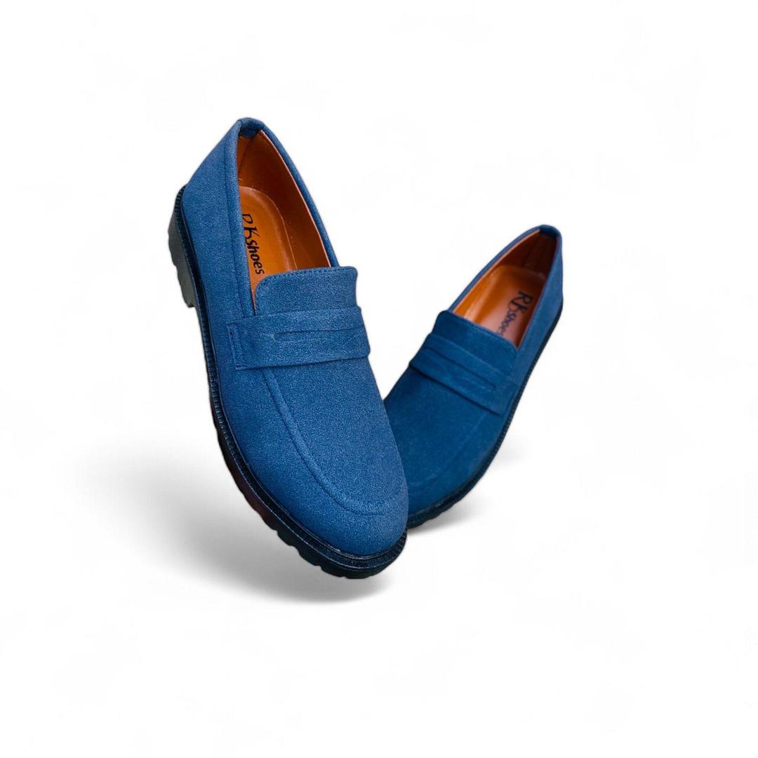 Casual Blue Synthetic Leather Dress Shoes