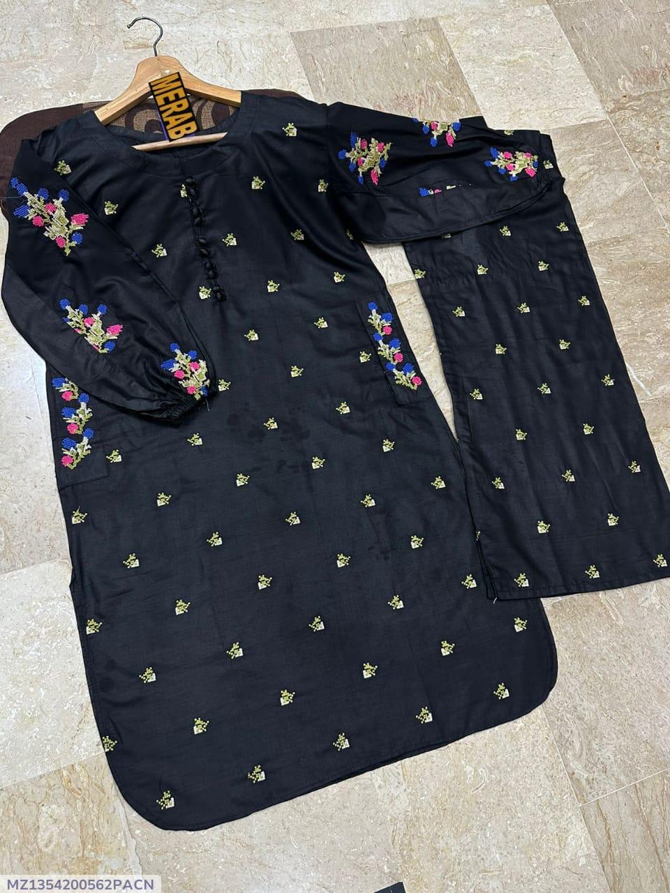 Cotton Embroidered Shirt And Trouser
