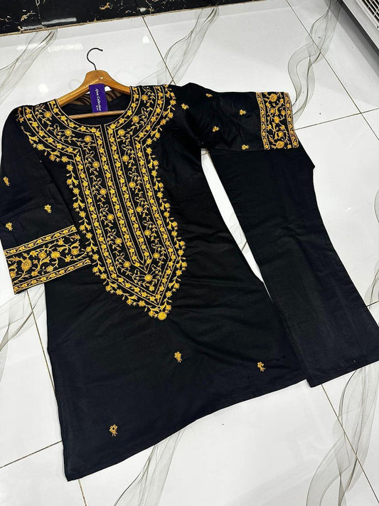 Stitched Embroidered Shirt And Trouser