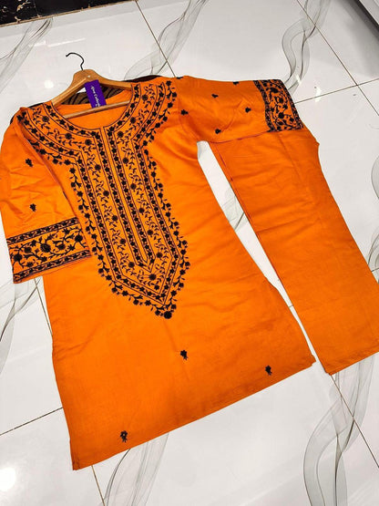 Stitched Embroidered Shirt And Trouser