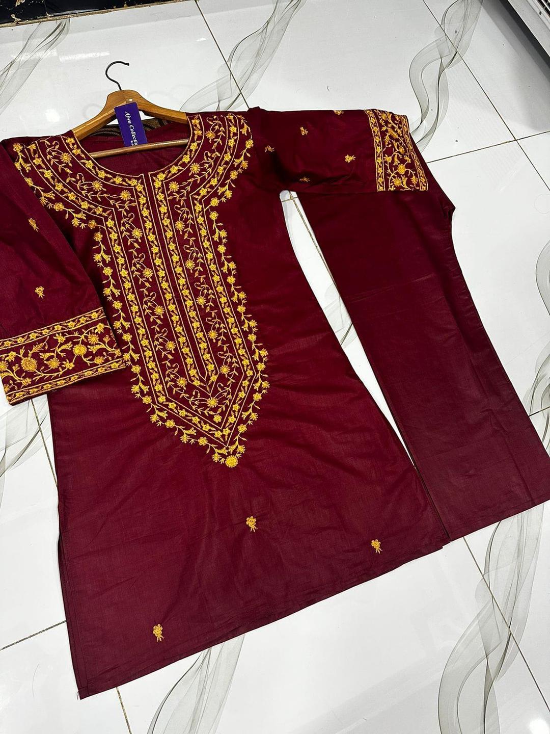 Stitched Embroidered Shirt And Trouser