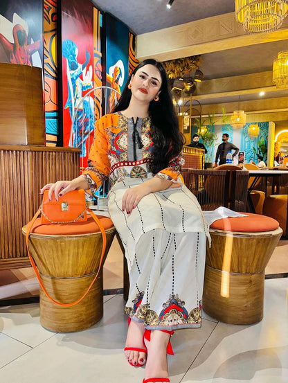 Stitched Swiss Lawn Printed Shirt And Trouser