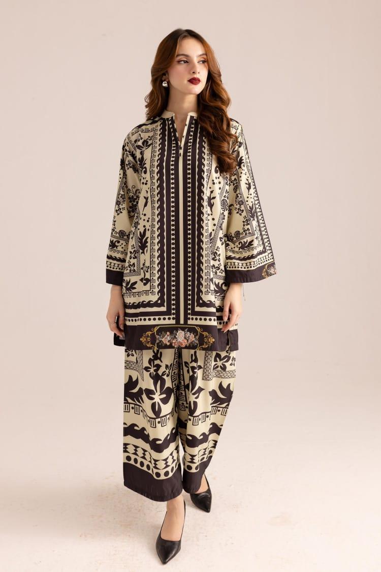Stitched Swiss Lawn Printed Shirt And Trouser