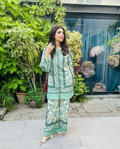 Swiss Lawn Printed Shirt And Trouser