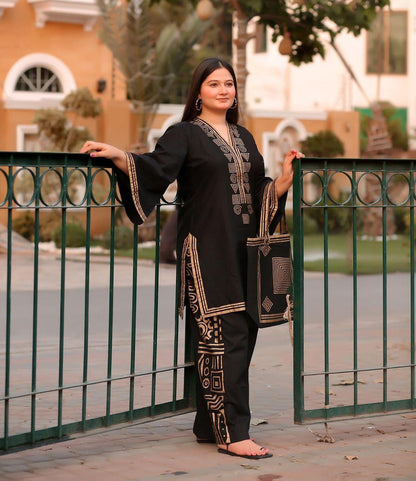 Elegant Embroidered Linen Shirt and Trouser