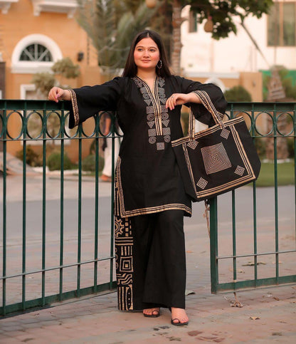 Elegant Embroidered Linen Shirt and Trouser