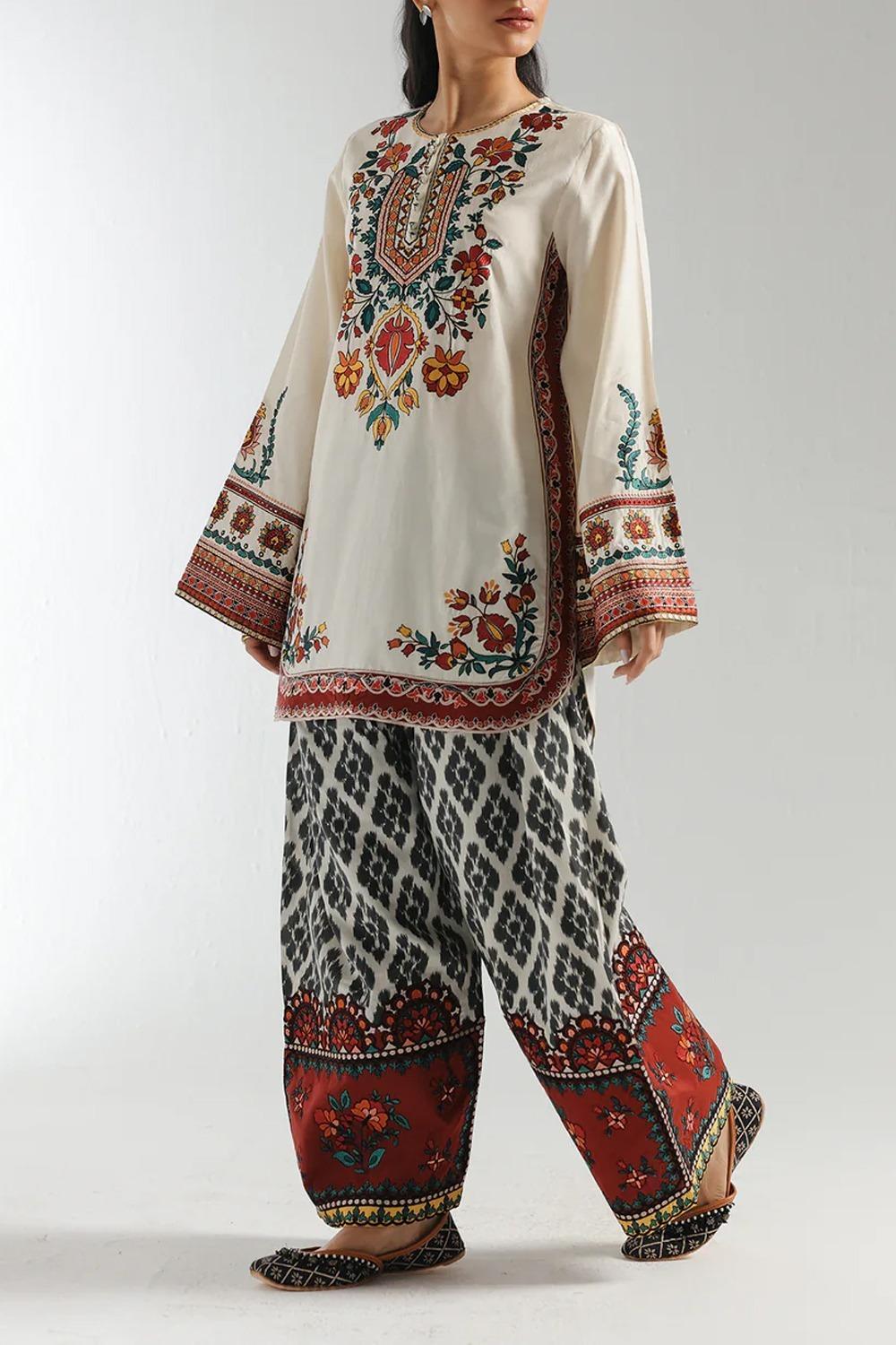 Stitched Shirt and Trouser Set - 2 Pcs Printed Ensemble