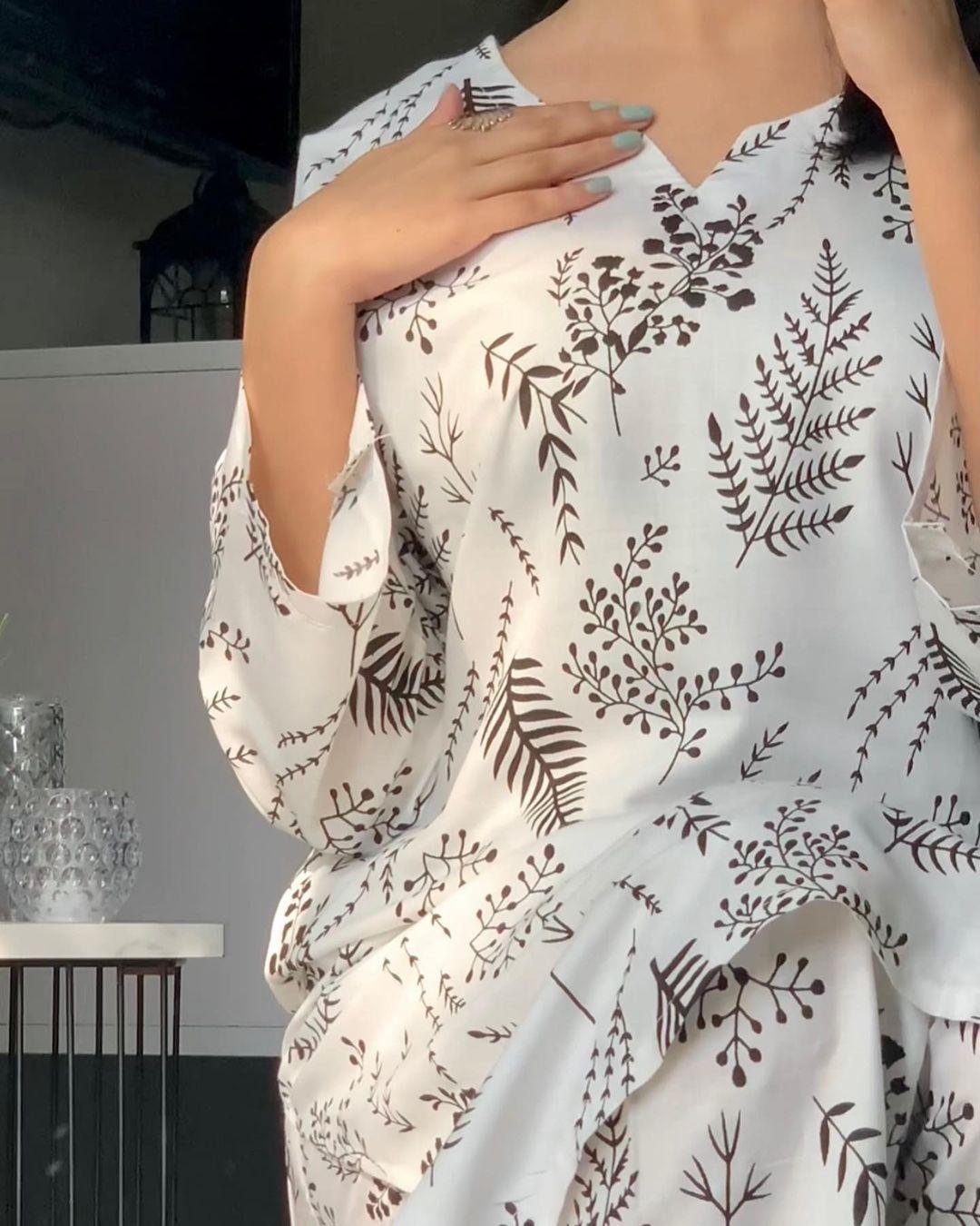 Arabic Linen Stitched Printed Shirt and Trouser Set