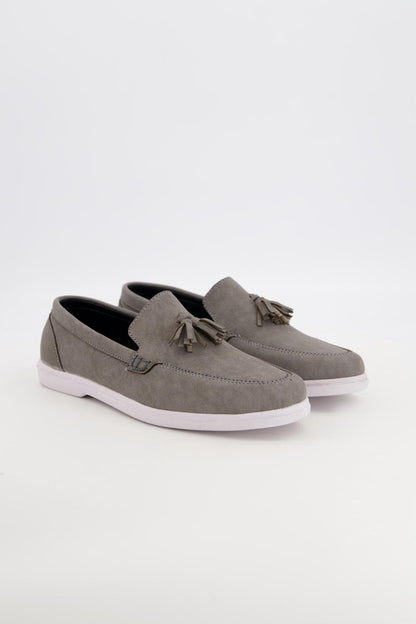 Leather Fancy Grey Loafers