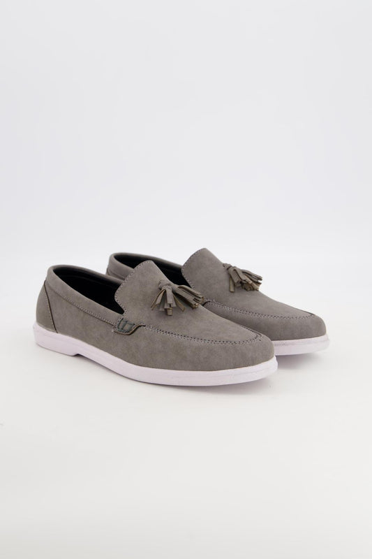 Leather Fancy Grey Loafers