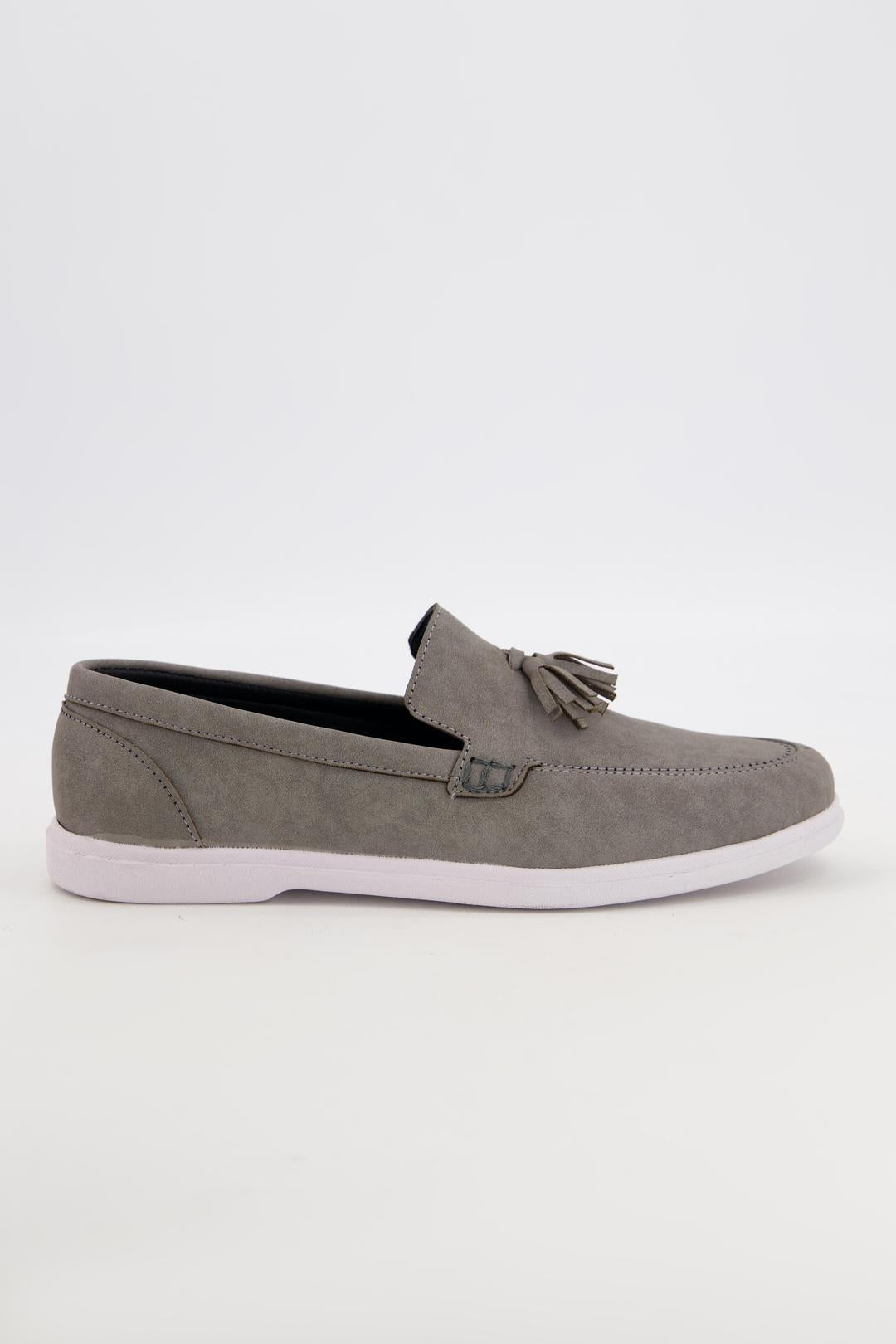 Leather Fancy Grey Loafers