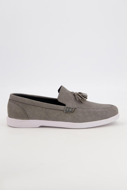 Leather Fancy Grey Loafers