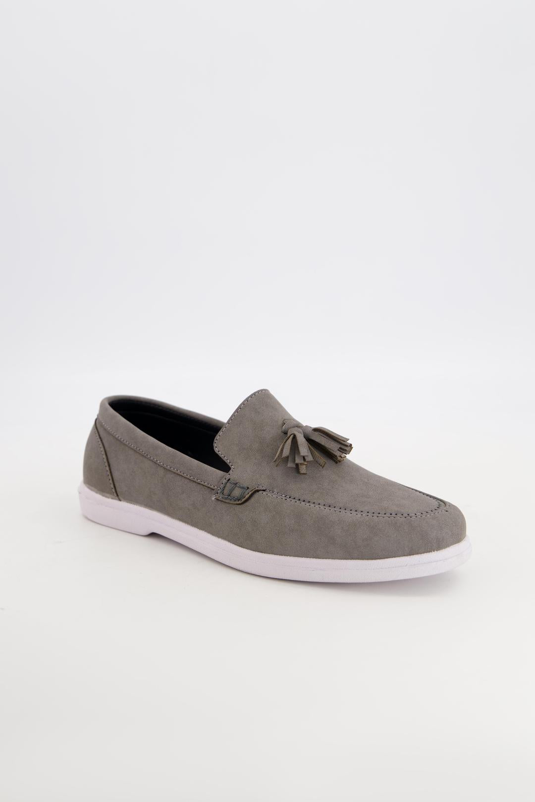 Leather Fancy Grey Loafers