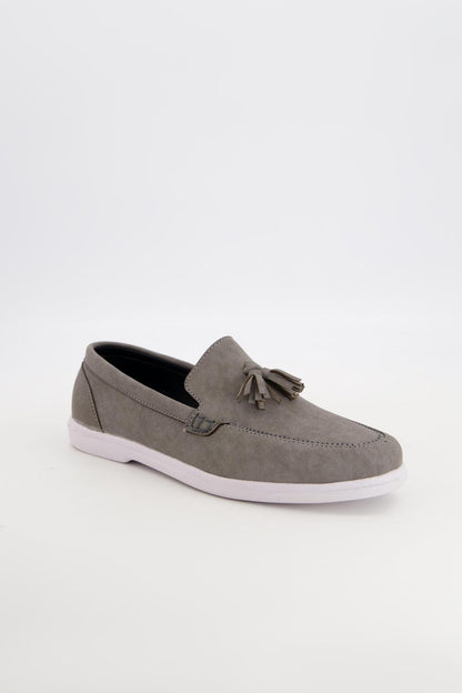 Leather Fancy Grey Loafers