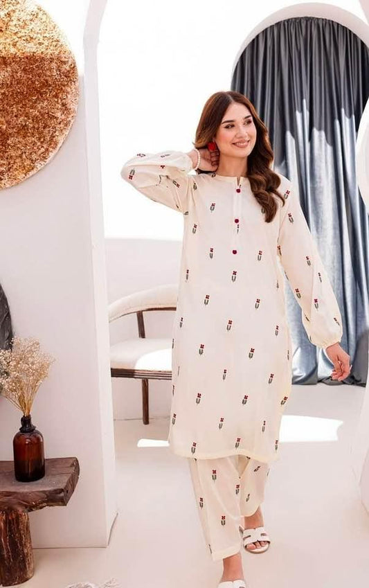 Linen Embroidered Shirt And Trouser