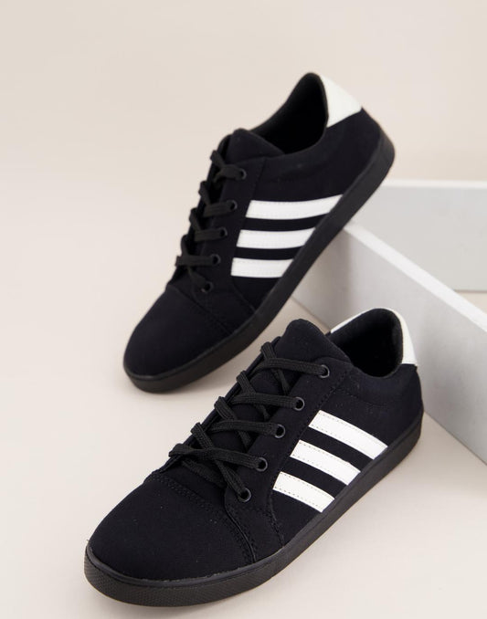 Stylish Men's Casual Canvas Sneakers for All-day Comfort Black