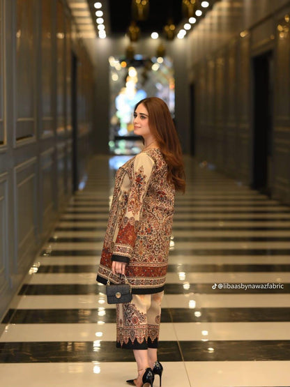 Women's Stitched Co-Ord Set in Multicolor Lawn with Digital Print