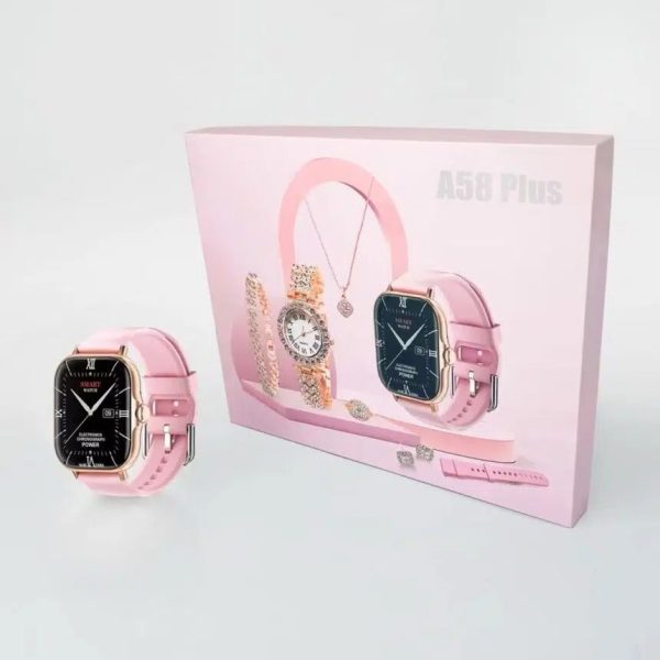 Gift Pack A58 Plus 6 In 1 – Smartwatch For Women