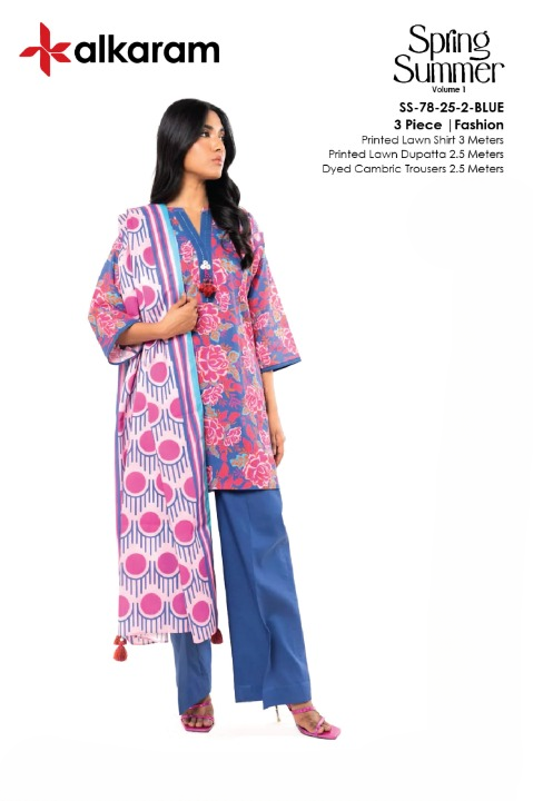 Alkaram Lawn  3 Pieces Casual Wear