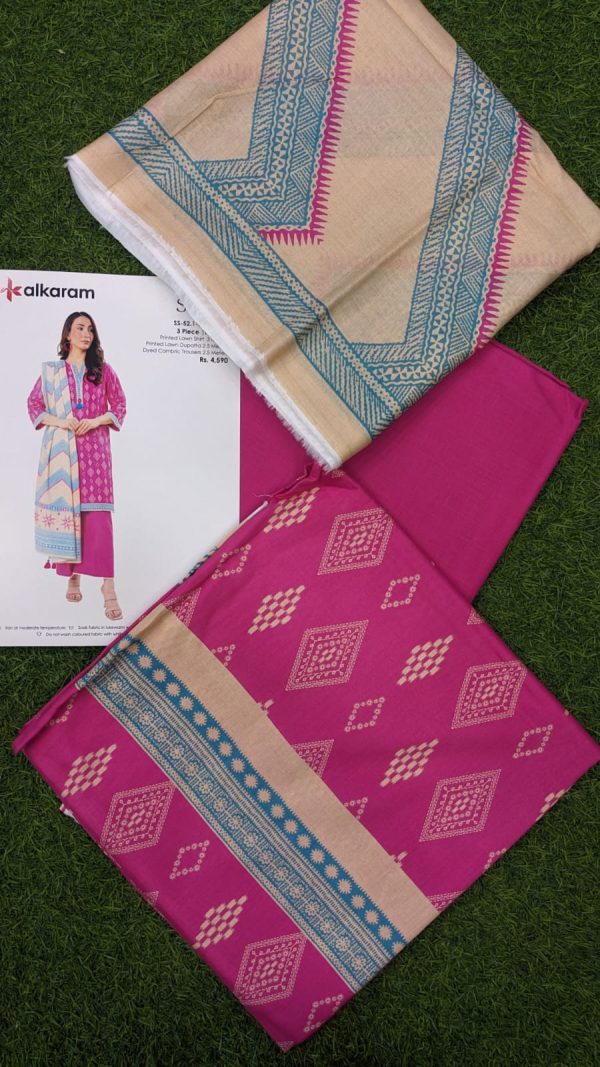 Alkaram Lawn 3 Pieces Casual Wear
