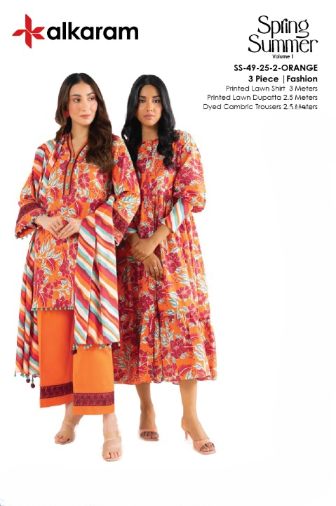 Alkaram Lawn 3 Pieces Casual Wear