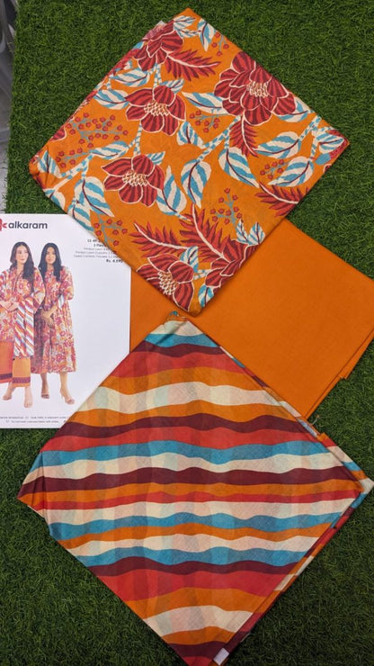 Alkaram Lawn 3 Pieces Casual Wear