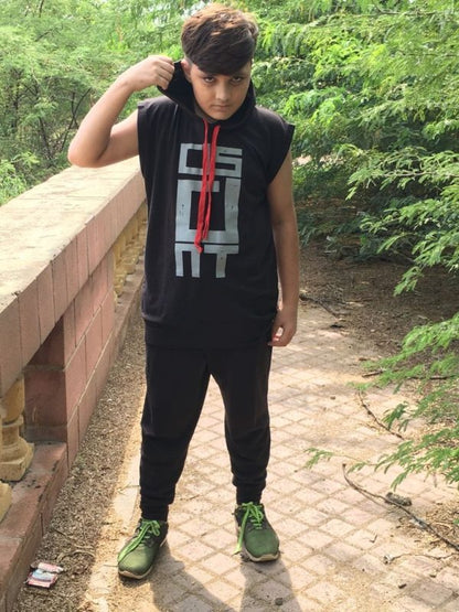 Sleeveless Hood Tracksuit