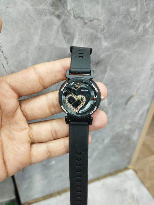 Curren Rubbar Belt Ladies Watch Model Heart – Without Box