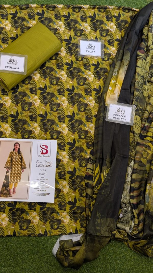 Binsaeed Bana Dora 3piece Unstitched Suit