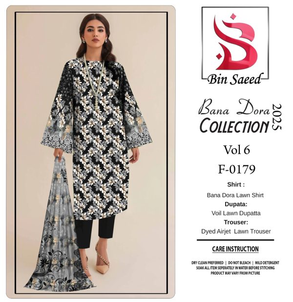 Binsaeed Bana Dora 3piece Unstitched Suit