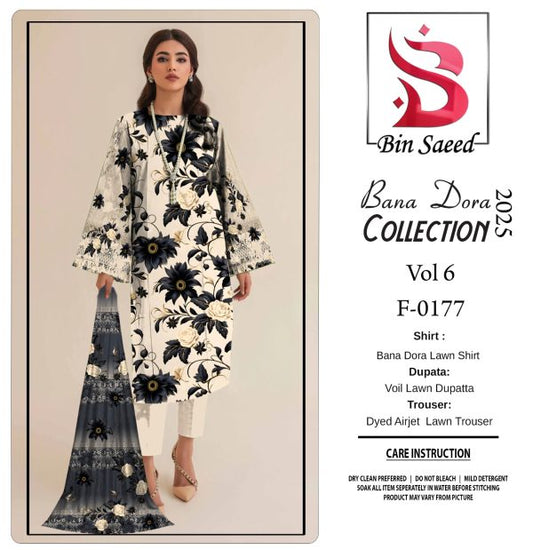 Binsaeed Unstitched Suit Summaer Lawn Collection