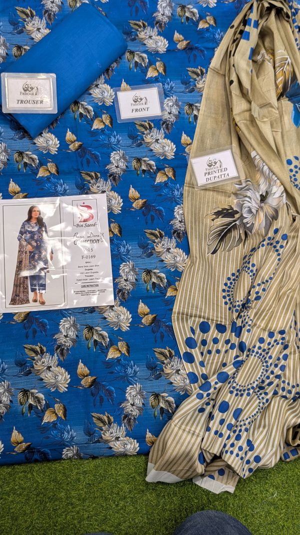 Binsaeed  Bana Dora 3piece Unstitched Suit